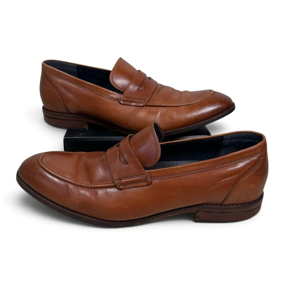 Cole Haan Penny Loafer Mens 11 M British Tan Leather C29038 Moc Toe Dress Shoes